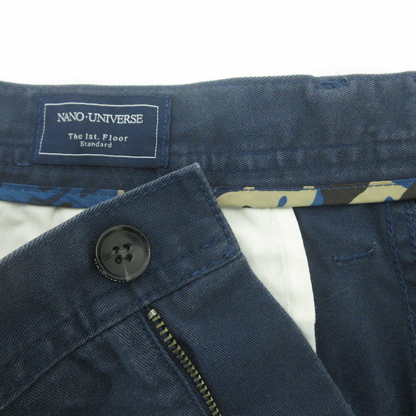 H■ナノユニバース/nano universe コットンショーツ ハーフパンツ【M】紺/MENS■82【中古】