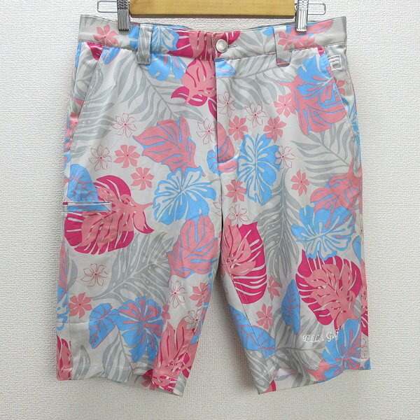 G■フィラゴルフ/FILA GOLF ハーフパンツ/モンテラス柄【82】灰/men's/17【中古】■