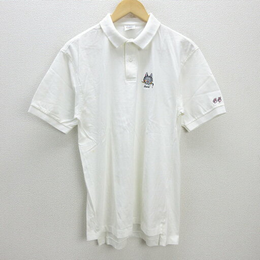 G■クレイジーシャツ/crazy shirts 半袖ポロシャツ/鹿の子地【M】白/men's/118【中古】■ G■クレイジーシャツ/crazy shirts 半袖ポロシャツ/鹿の子地【M】白/men's/118【中古】■