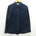 G■ラコステ/LACOSTE SLIMFIT 長袖シャツ/コットン【US/L】紺/men's/135【中古】■(4)