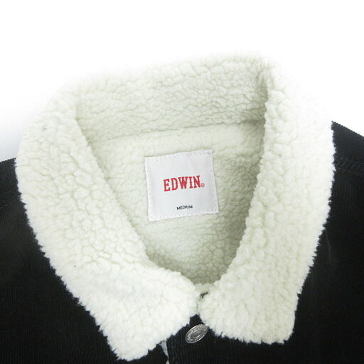 D■エドウィン/EDWIN GET616 裏ボア コーデュロイジャケット【M】黒/MENS■27【中古】