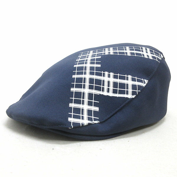H■フィドラ/FIDRA ロゴ刺繍入り ハンチング ゴルフキャップ CAP 帽子 紺 MENS■25【中古】