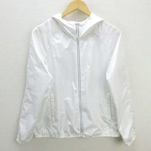 U■ユニクロ/UNIQLO ポケットダブルパーカ/薄チェック【L】白/LADIES/79【中古】 U■ユニクロ/UNIQLO ポケットダブルパーカ/薄チェック【L】白/LADIES/79【中古】