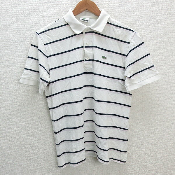 z■ナイキ/NIKE GOLF DRY-FIT 半袖ポロシャツ/ゴルフウエア/402460【L】白黒/men's/120【中古】■