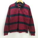 G■カンタベリー/CANTERBURY ラガーシャツ/ボーダー柄 RA41711【M】赤紺/men's/53【中古】■(4)