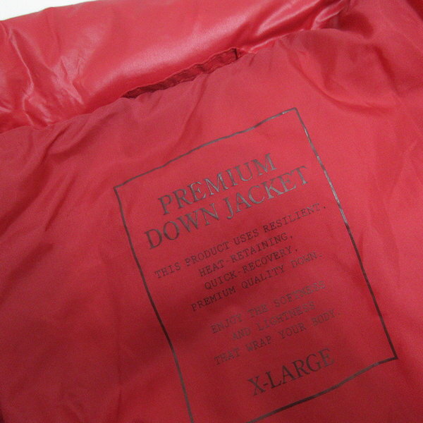 D■ユニクロ/UNIQLO プレミアムダウンジャケット JKT 052969【XL】赤/MENS/86【中古】