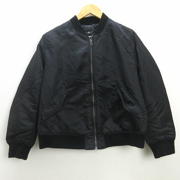 G■ユニクロ/UNIQLO MA-1ブルゾン/中綿 211-400706【3XL】黒/LADIES/126【中古】■