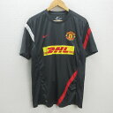 G■ナイキ/NIKE DRY-FIT Manchester United ドライTシャツ/423942-060【L】灰/men's/75【中古】■