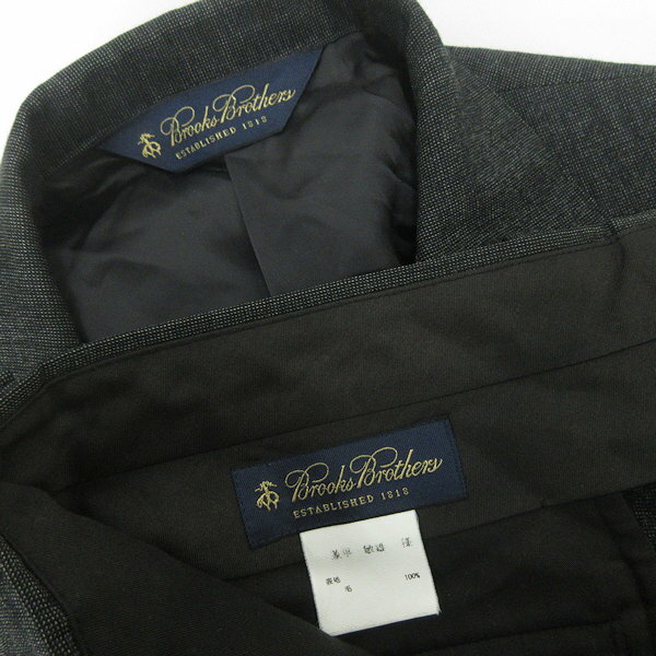 H■ブルックスブラザーズ/BROCKS BROTHERS 段返り スーツ上下セットアップ 秋冬/オーダー品/灰色/MENS■4【中古】