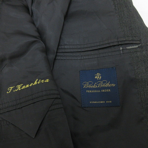 H■ブルックスブラザーズ/BROCKS BROTHERS 段返り スーツ上下セットアップ 秋冬/オーダー品/灰色/MENS■4【中古】