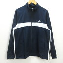 G■アディダス/adidas フルジップジャケット/スポーツウェア【L】紺/men's/58【中古】■