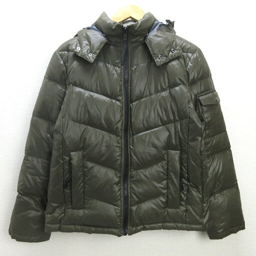 H■カルバンクライン/Calvin Klein Jeans フーディダウンジャケットJKT【M】カーキ/MENS■22【中古】 H■カルバンクライン/Calvin Klein Jeans フーディダウンジャケットJKT【M】カーキ/MENS■22【中古】