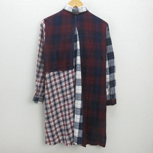 Q■ディーゼル/DIESEL パッチワーク 長袖ワンピース/コットン【XXS】LADIES/60【中古】