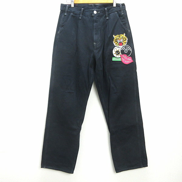 Q■リーバイス レッド/LEVIS RED プリーテッドトラウザー ジャックストロー ブラックデニムパンツ■A1120-0001【W32L32】MENS/33【中古】
