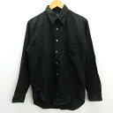 Z■ビームス/BEAMSシャドーストライプ長袖シャツ■黒【メンズM】MENS/レトロ42【中古】