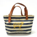 ユナイテッドバンブー/ボーダー柄 キャンバストートバッグ★BAG【中古】