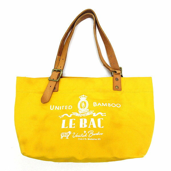 T■ユナイテッドバンブー/UNITED BAMBOOキャンバストートバッグ■黄色BAG/LADIES【中古】