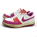 WW■【23.5cm】ナイキ/NIKE コートフォースLOW SL GSフェイクレザースニーカー■白/紫LADIES/13【中古】