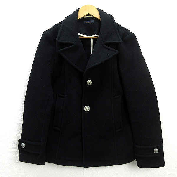 WW■アダムエロペ/adamuerope ウールピーコートJKT■紺【40】MENS/71【中古】