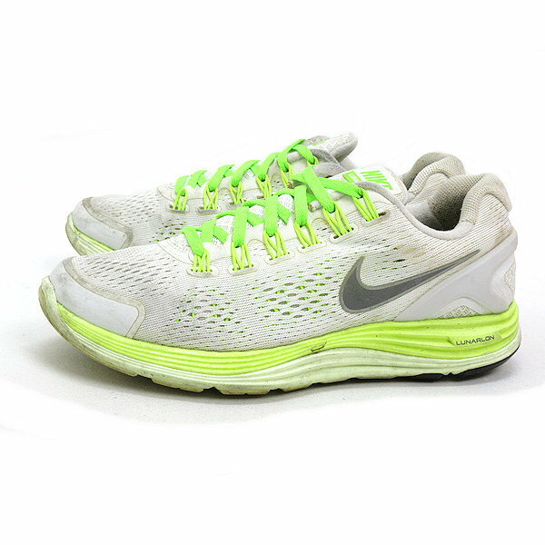 WW■【24cm】ナイキ/NIKEルナグライド＋4 WMNS LUNARGLIDE＋4ランニングシューズ■白LADIES【中古】