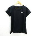 T■アンダーアーマー/UNDER ARMOURプラクティスTシャツ/トレーニングT■黒【LG】メンズ/F30【中古】