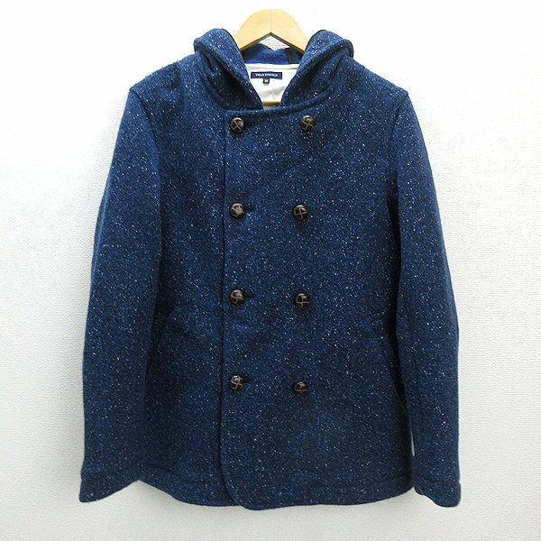 Z■アーバンリサーチ/URBAN RESEARCHフーディー ウールピーコート■WME-974335J■紺【レディース38】LADIES/105【中古】