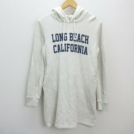 X★ チャンピオン/champion カレッジロゴプリント スウェットワンピース/パーカ【M】LADIES/75【中古】 X★ チャンピオン/champion カレッジロゴプリント スウェットワンピース/パーカ【M】LADIES/75【中古】