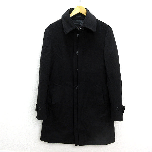 A★ エイチブイシー/HVC ハーフ丈 ウールコート【M】黒MENS/150【中古】