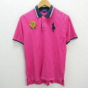 X★ ラルフローレン/POLO Ralph Lauren ビッグポニー 半袖ポロシャツ【L(14-16)】ピンク/ジュニア表記/大人LADIES可/94【中古】