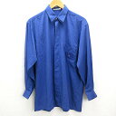 X★90年代 ランセル/LANCEL 刺繍入り 長袖シャツ ポリシャツ/紫MENS/23【中古】