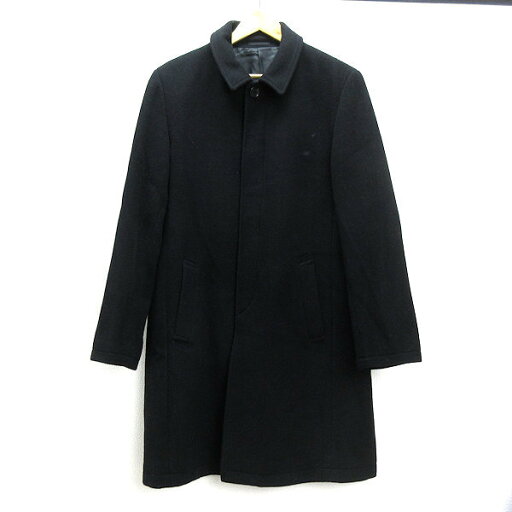 A★ アバハウス/ABAHOUSE 比翼仕立て シングルボタンコート【3】黒MENS/137【中古】 A★ アバハウス/ABAHOUSE 比翼仕立て シングルボタンコート【3】黒MENS/137【中古】