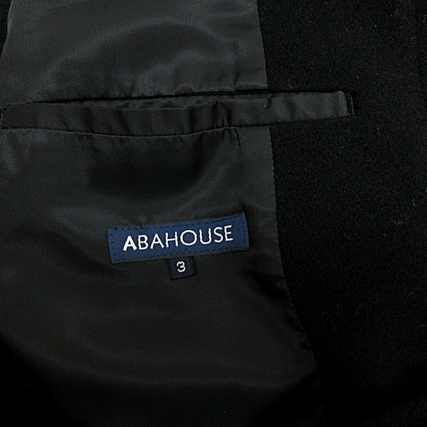 A★ アバハウス/ABAHOUSE 比翼仕立て シングルボタンコート【3】黒MENS/137【中古】