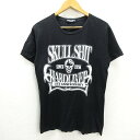 X★ スカルシット/SKULLSHIT HARDLINER 15TH ANNIVERSARY プリントTシャツ【L】黒MENS/52【中古】