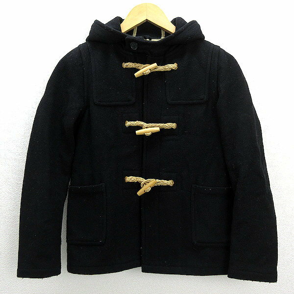 W★USA製 ビームスボーイ/BEAMS BOY DUFFEL COAT ダッフルコート/黒LADIES149【中古】