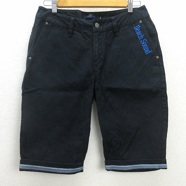 G■ビーチサウンド/Beach Sound ハーフパンツ/コットン【M】黒/men's/84【中古】■(4)