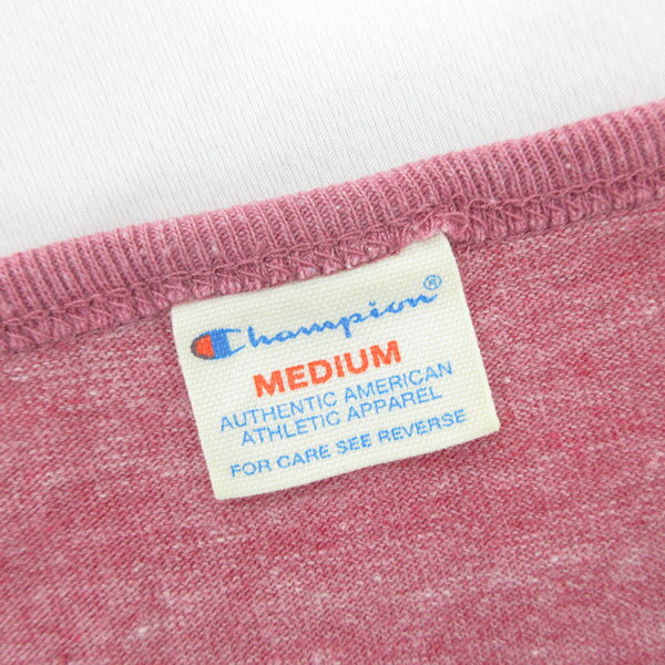 G■チャンピオン/champion 復刻トリコロールタグ/胸ポケットTシャツ C8-B356R【M】ピンク系/men's/111【中古】■