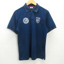 G■フィラゴルフ/FILA GOLF 半袖ドライポロシャツ/ゴルフウェア【L】紺/men's/171【中古】■
