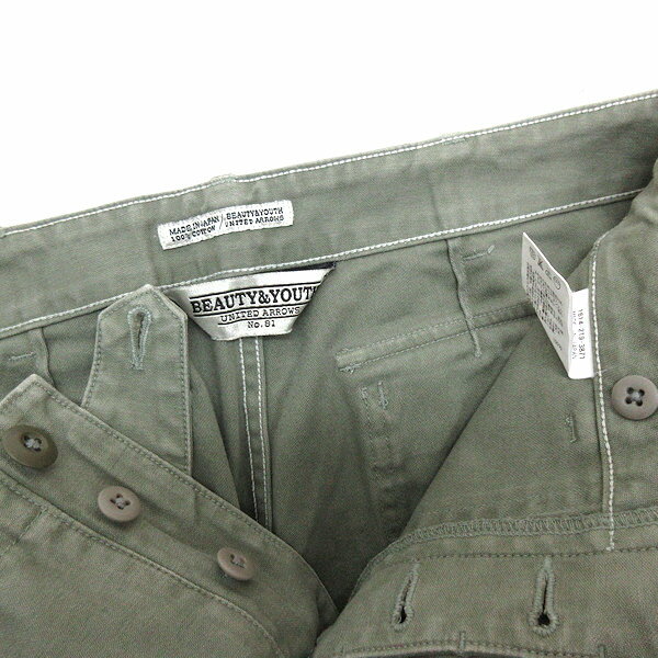 k■ユナイテッドアローズ/UNITED ARROWS B&Y コットンパンツ ロングパンツ【28】カーキMENS/103【中古】