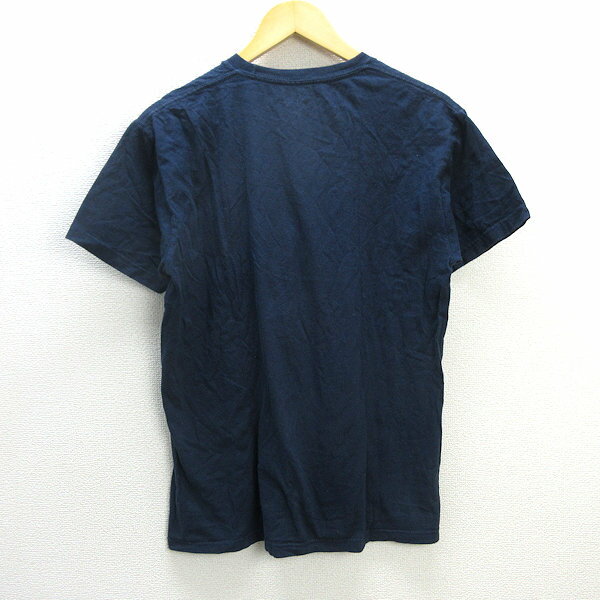 y■ハードロックカフェ/HEAD ROCK CAFE プリントTシャツ■紺【メンズM】MENS/88【中古】