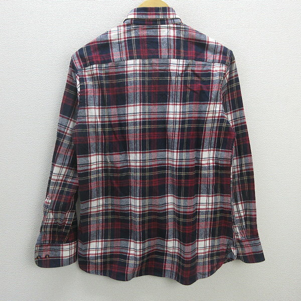 D■トミーヒルフィーガー/tommy hilfiger チェック柄 長袖BDシャツ【M】赤 黒/MENS/151【中古】