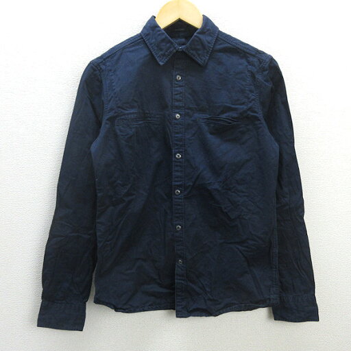 G■ジースター/G-STAR RAW 長袖シャツ/コットン【S】紺/men's/129【中古】■ G■ジースター/G-STAR RAW 長袖シャツ/コットン【S】紺/men's/129【中古】■