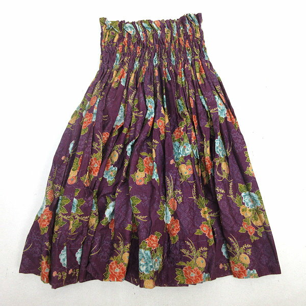 G■フラダンス用■ ハンドメイド パウスカート フリーサイズ ハワイアン/紫系/LADIES■173【中古】