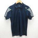 G■アディダス/adidas 半袖ドライポロシャツ/スポーツウェア【L】紺/men's/102【中古】■