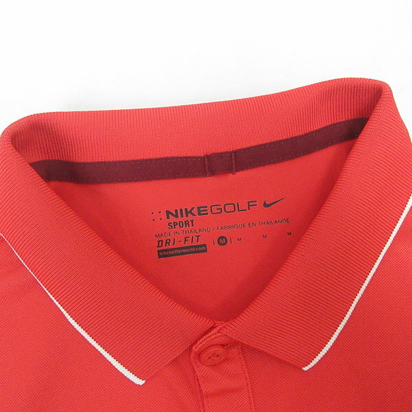 G■ナイキ/NIKE GOLF 半袖ドライポロシャツ/ゴルフウェア【M】赤/mens/85【中古】■