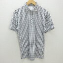 G■タイトリスト/Titleist 半袖ドライポロシャツ/スポーツウェア ギンガムチェック【LL】黒/men's/84【中古】■(4)