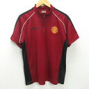 H■マンチェスターユナイテッド/MANCHESTER UNITED オフィシャル 半袖ゲームシャツ【LL】赤/MENS■38【中古】