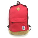H■エムイーアイ/MEI ボトムレザー リュック デイパック 赤 兼用 BAG■29【中古】
