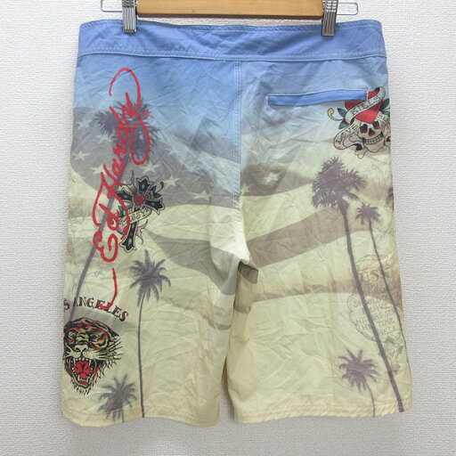 G■エドハーディー/EDHARDY スイムパンツ/ボードショーツ【L】水色/men's/45【中古】■