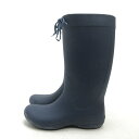 H■【W7】クロックス/CROCS 203541 FREESAIL RAIN BOOT W レインブーツ/紺/LADIES■18【中古】