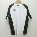 G■ケルメ/KELME VネックTシャツ トレーニングウエア/サッカー・フットサル【XL】白黒/MENS/85【中古】■